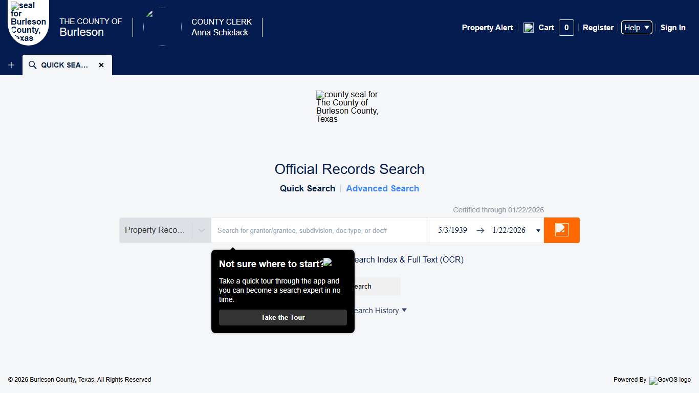 Official Record Search - Quick Search